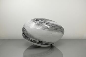Lampe de table en verre en forme de galet et de marbre 1