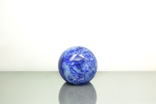 Glass table lamp in a cobalt blue colour small 18cm