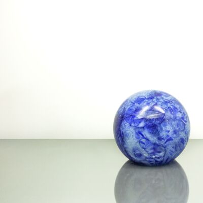 Lampada da tavolo in vetro color blu cobalto piccola 18 cm