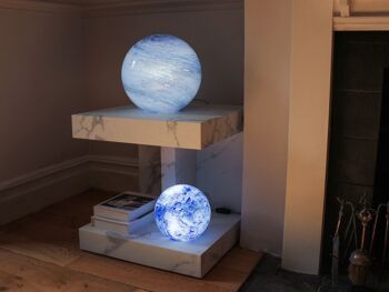 Lampe de table en verre de couleur bleu cobalt petite 18cm 6
