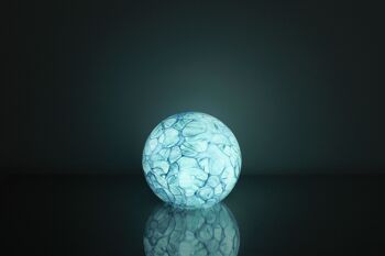 Lampe de table en verre couleur bleu eau de source petite 18cm 3