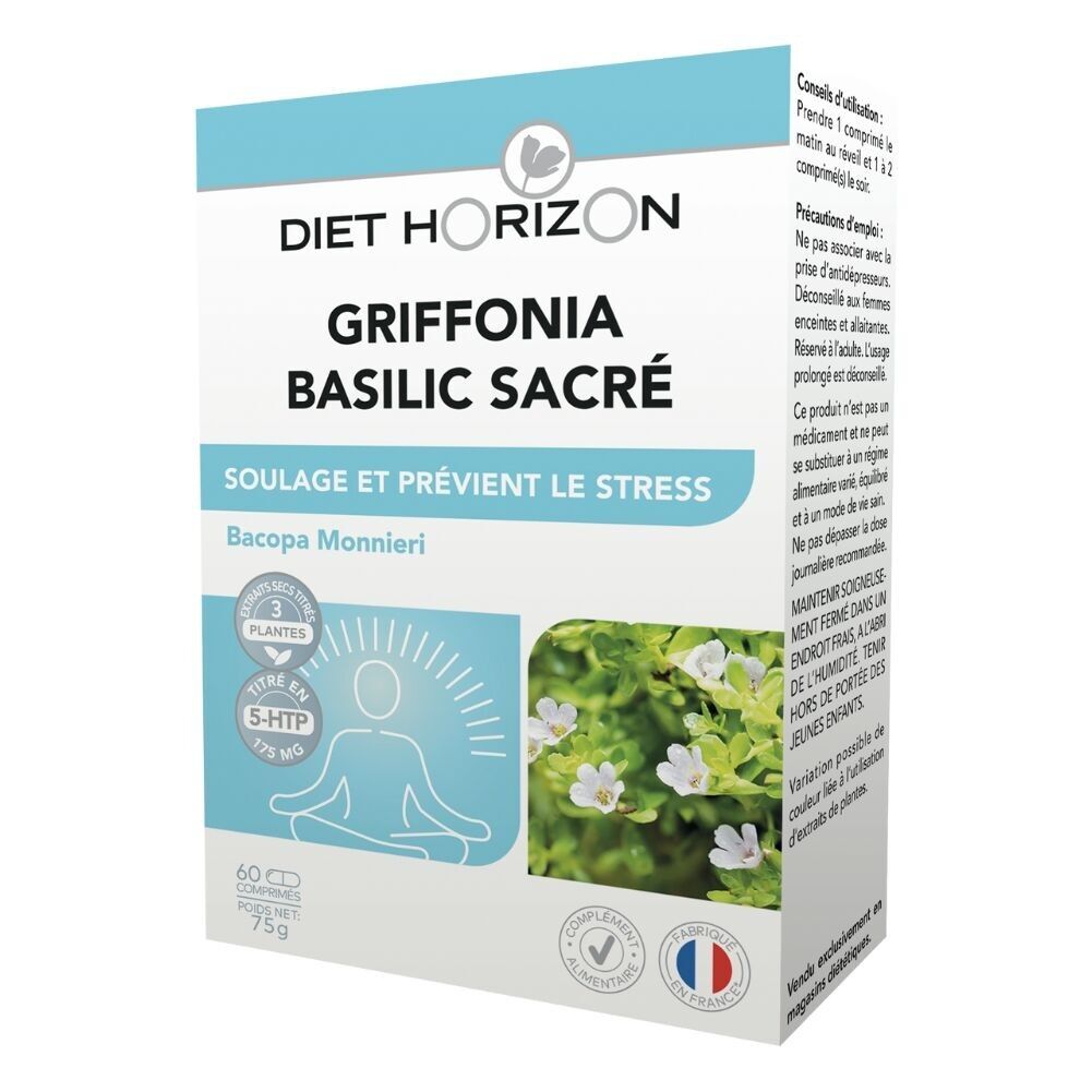 Griffonia Holy Basil 60 comprimidos Diet Horizon
