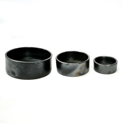 The Burned Cylinder Dish - Black - Set of 3