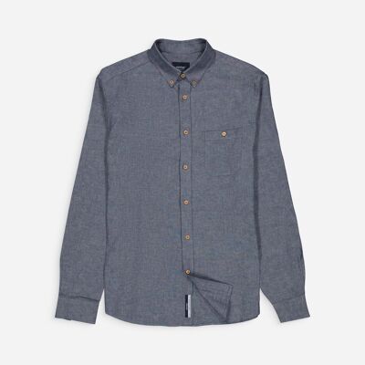 La camisa eco-responsable de algodón/lino orgánico Bleu de nîmes