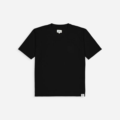 Schlichtes, kastenförmiges T-Shirt in Schwarz