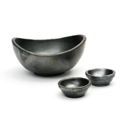 The Burned Curved Bowls - Black - Set of 3