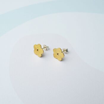 Boucles d’oreilles Minima Studs - boucles d’oreilles à clous de fleurs en or 3