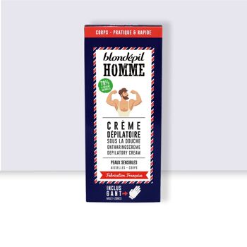 CRÈME DÉPILATOIRE - Aisselles & Corps - 79% Naturel (200ml) - BLONDÉPIL HOMME 2