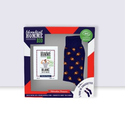 COFFRET EAU DE PARFUM BIO "BLANC" & CHAUSSETTES "MARCEL" - BLONDÉPIL HOMME