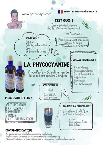 Phycocyanine : Extrait de spiruline liquide 10g/l   flacon 200ml 2