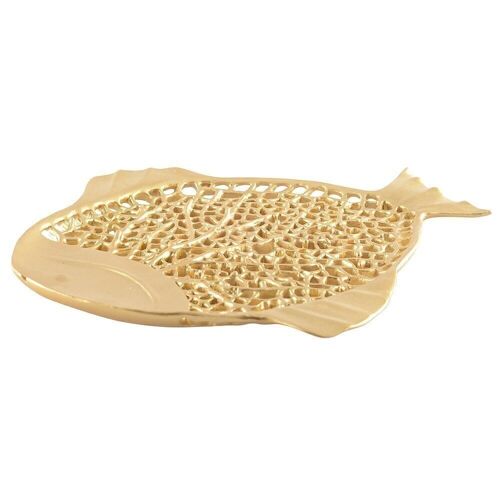 COUPE DECORATIVE POISSON DORE 32X26X2CM