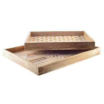 PM-GM RECTANGULAR CANCUN TRAYS - SET OF 2