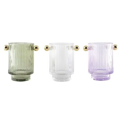 CANDLEHOLDERS 3 COLORS 8.8X12.5X13CM - SET OF 3