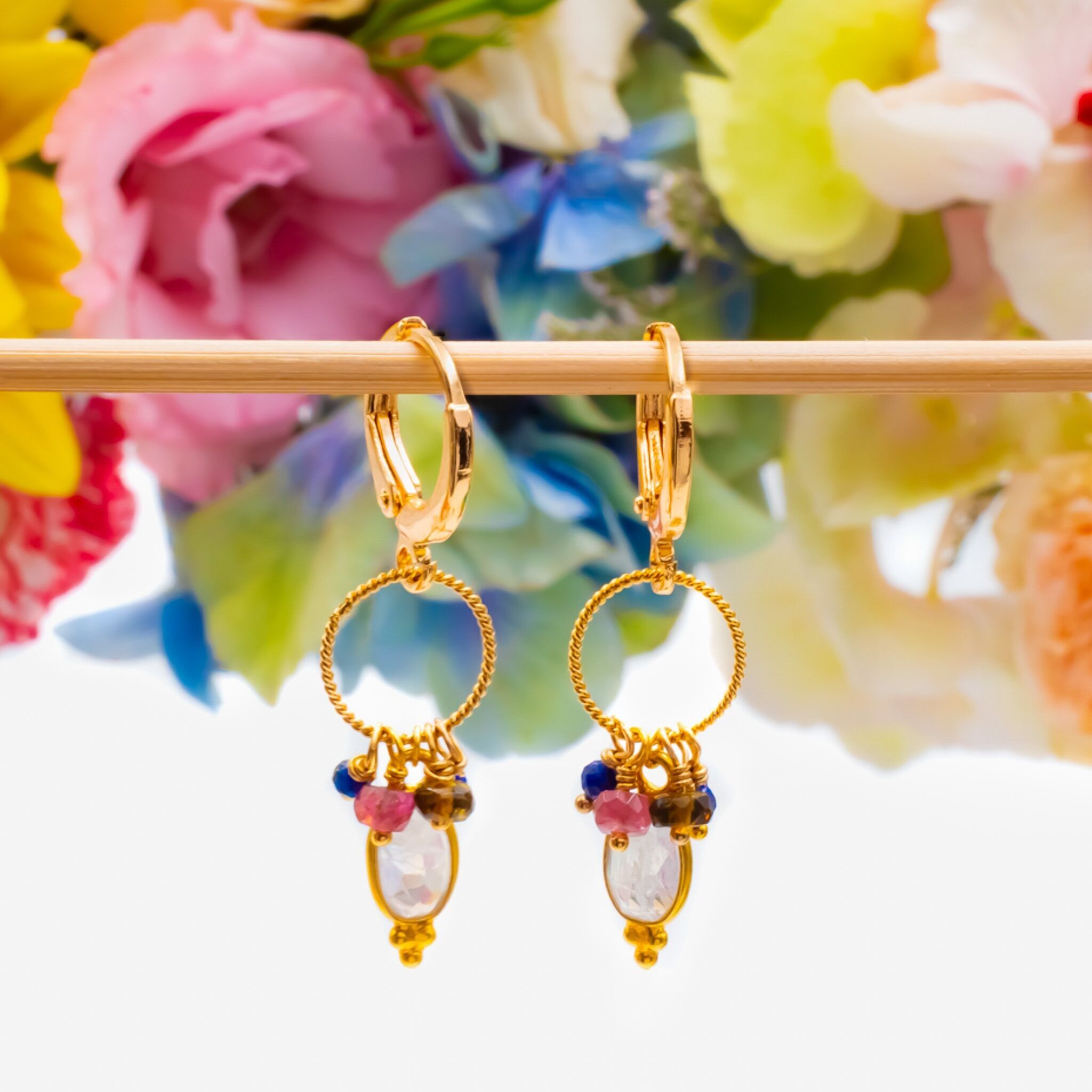 Stellissima-Ohrringe: Mondstein und Turmalin