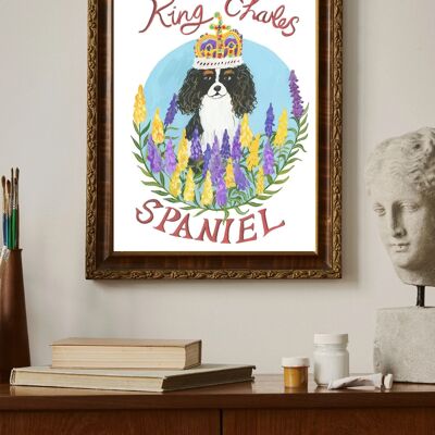 Impresión A3 del Rey Carlos Spaniel