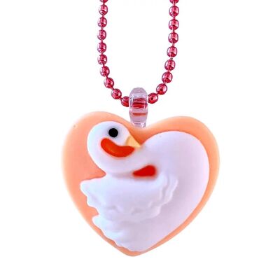 Pop Cutie Swan Heart Necklace