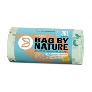 Sacs poubelles bio compostables de 30 L avec poignées : 13 sacs, 100 % biodégradables en 6 semaines, fabriqués en Allemagne, neutres pour le climat, végétaliens