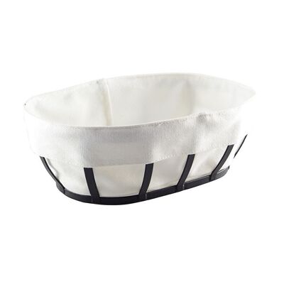 BLACK OVAL BREAD BASKET 26X18X9CM