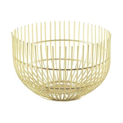 SMALL GOLDEN BREAD BASKET 15X15X10CM