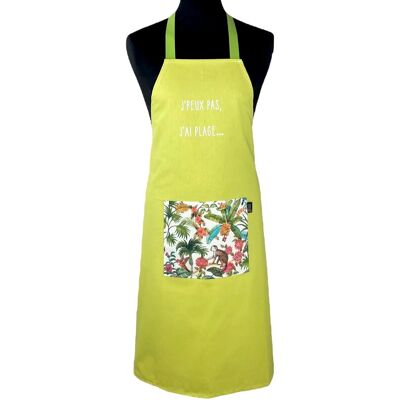 Apron, “I can’t I have the beach” anise