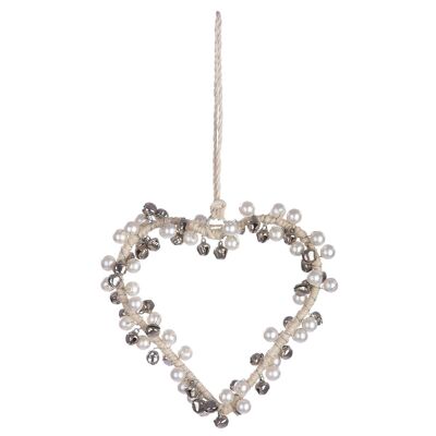 Textile hanger heart "Pearl"