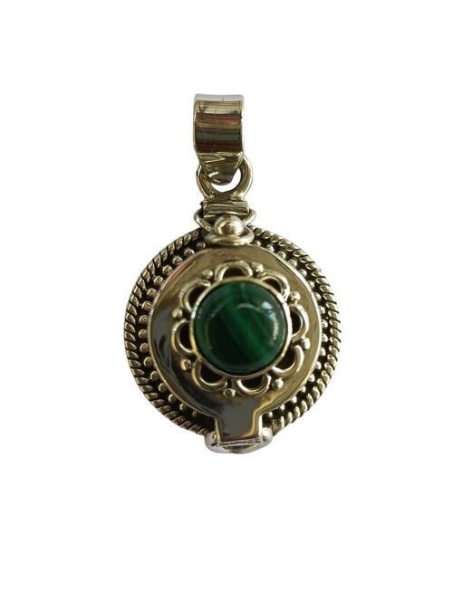 Poison Pendant Malachite Sterling Silver Handmade Pendant