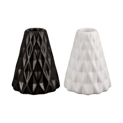 Ceramic candle holder "Cone" assorted