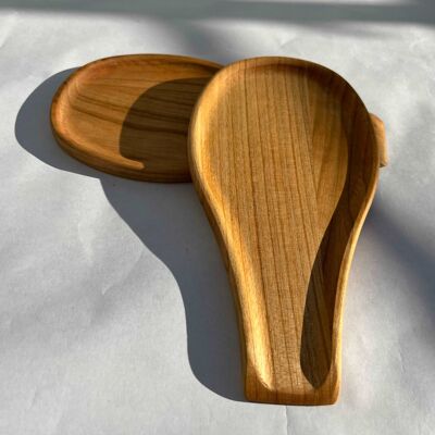 Muscari. Set of 2 cherry wood spoon rests