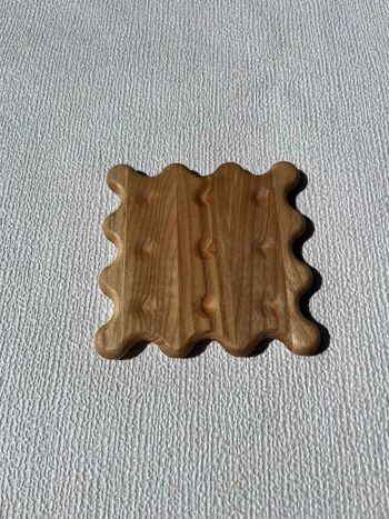 Hortensia - lot de 6 sous-verres en forme de biscuits en bois de frêne 5