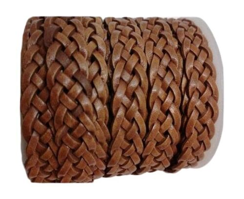 10MM FLAT BRAIDED- SE PB 04 - 5 PLY BRAIDED LEATHER CORDS