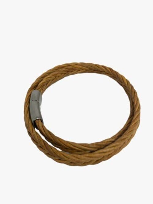 Braided leather bracelet light brown