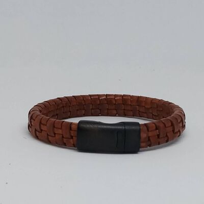 Brown Leather Bracelet with MGST 92 11*7mm