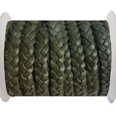 CHOTI-FLAT 3-PLY BRAIDED LEATHER --5MM- SE DARK GREEN