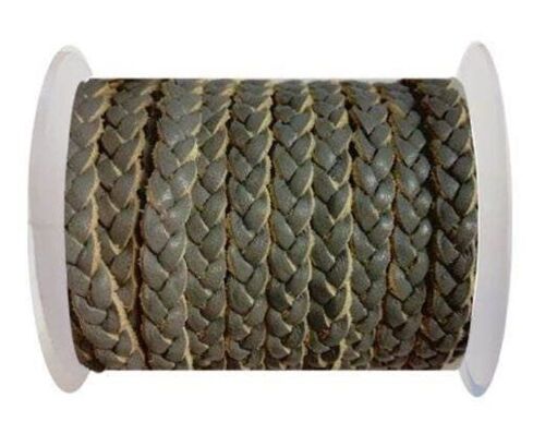 CHOTI-FLAT 3-PLY BRAIDED LEATHER --5MM-SE LIGHT GREY