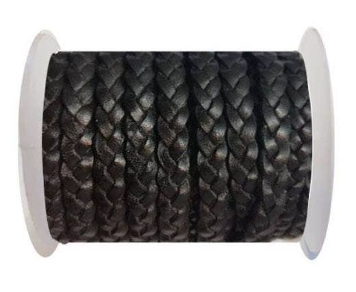 CHOTI-FLAT CUERO TRENZADO DE 3 CAPAS --5MM-SE VINTAGE MARRÓN