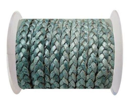 CHOTI-FLAT 3-PLY BRAIDED LEATHER -5MM-BLUE WHITE BASE