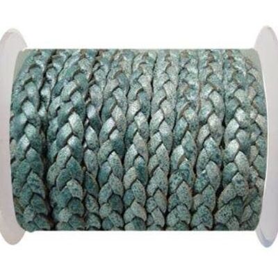 CHOTI-FLAT 3-PLY BRAIDED LEATHER -5MM-BLUE WHITE BASE