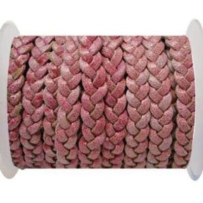 CHOTI-FLAT 3-PLY BRAIDED LEATHER -5MM-RED WHITE BASE