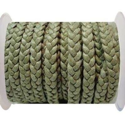 CHOTI-FLAT 3-PLY BRAIDED LEATHER -5MM-SE HUNTER GREEN WHITE