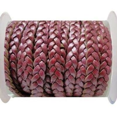 PELLE INTRECCIATA CHOTI-FLAT 3 STRATI -5MM-SE FUCSIA METALLIZZATA