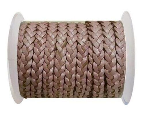 CHOTI-FLAT 3-PLY BRAIDED LEATHER -SE M.PINK