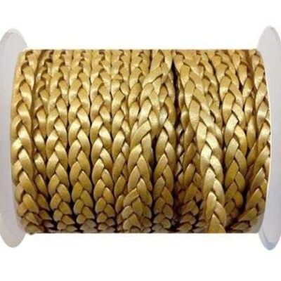 CHOTI-FLAT 3-PLY INTRECCIATO IN PELLE METALLIZZATA-SE-M-13-5MM