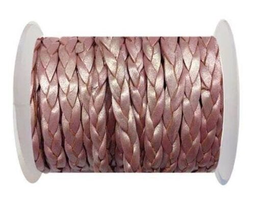 FLAT 3-PLY BRAIDED LEATHER METALLIC-SE-M-01-10MM