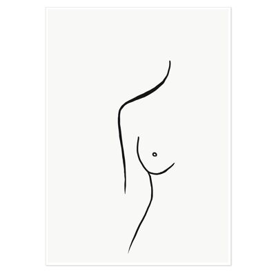 Nude Female Line Art Print 50x70cm
