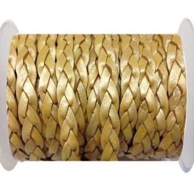 FLAT 3-PLY BRAIDED LEATHER METALLIC-SE-M-13-10MM