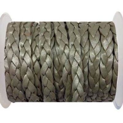 FLAT 3-PLY BRAIDED LEATHER METALLIC-SE-METALLIC GREY-10MM