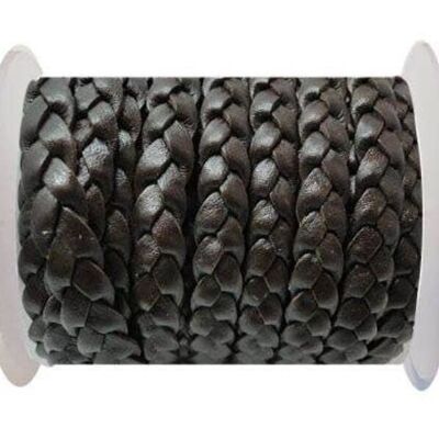 FLAT 3-PLY BRAIDED LEATHER-SE-COFFE BROWN-10MM