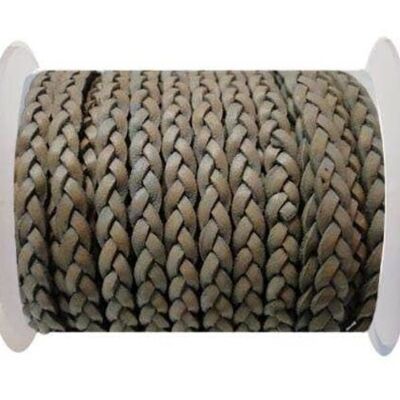 FLAT 3-PLY BRAIDED LEATHER-SE-FPB-GREY-3MM
