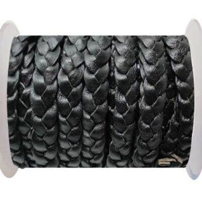 FLAT 3-PLY BRAIDED LEATHER-SE-VINTAGE BLACK-10MM