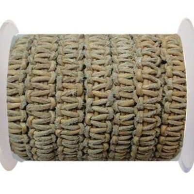 CORDONCINO PIATTO INTRECCIATO-10MM-STILE SCALA-NATURALE SCURO